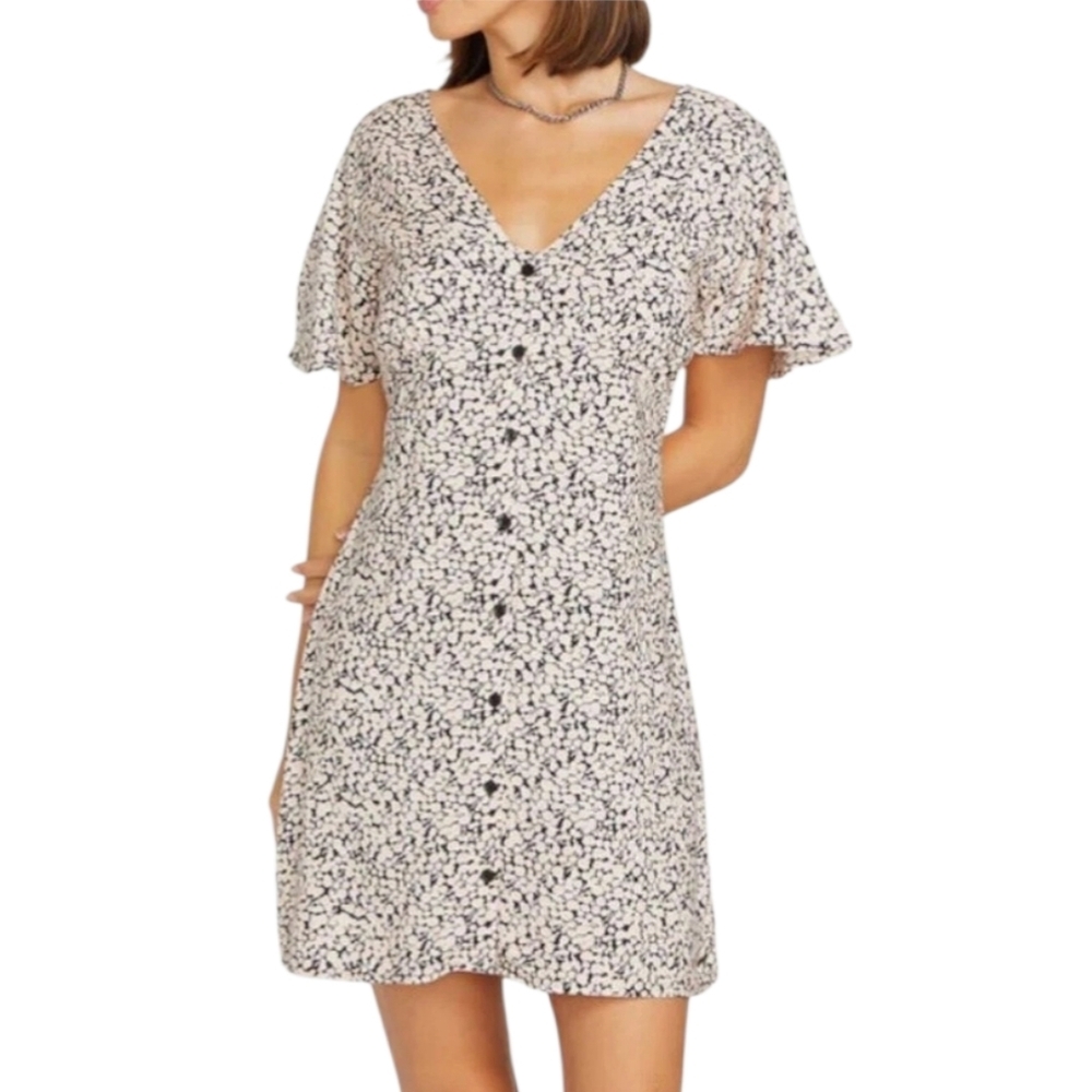 NWT-  VOLCOM Poppin Stone Dress Melon Mini Size Large